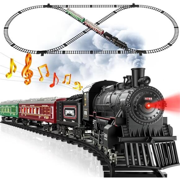 Hot Bee Train Set Remote Control Train Toys with Luxury Track & Glowing